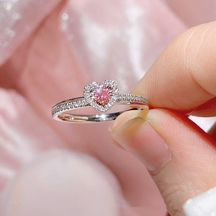 Wholesale Love pink diamond ring, niche women's accessory