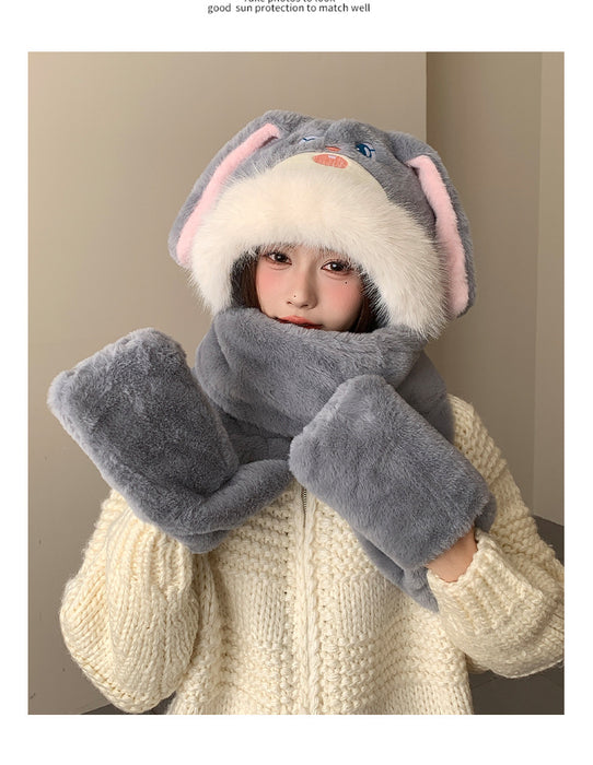 Wholesale Cartoon bunny and fox winter windproof hat