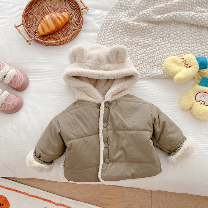 Wholesale Children's Cotton Clothing 0-5 Years Old Winter Children's Clothing Girls' Baby Thick Coat Boys' Hooded Warm Cotton Clothing JDC-BC-XZXY010