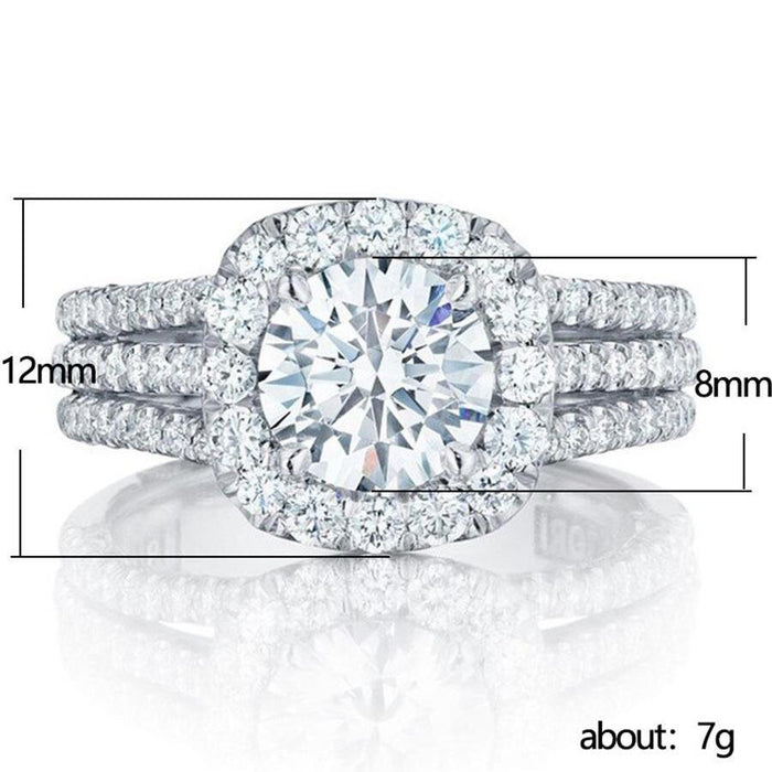 Wholesale Bridal Jewelry Fashion Trend Luxury Diamond Copper Diamond Zircon Ring JDC-RS-DX001