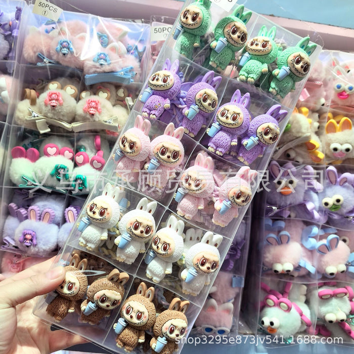 Wholesale 50pcs Cute cartoon doll, children's ponytail headband, rubber band headband