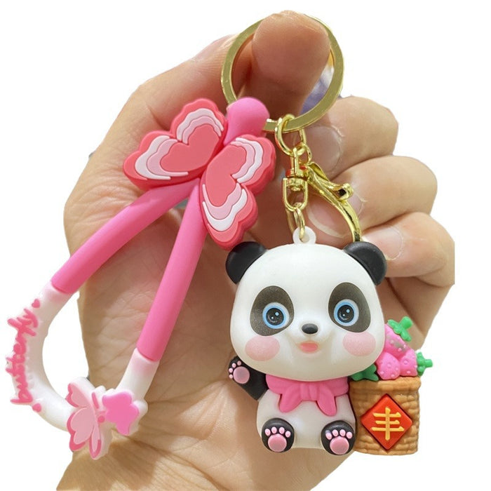 Wholesale PVC Cartoon Doll Panda Keychain JDC-KC-WuYi225