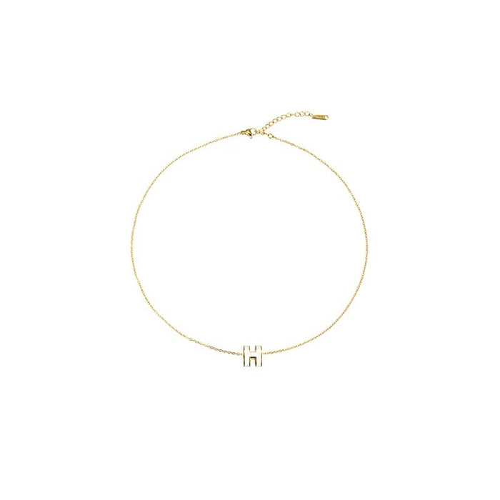 Wholesale H Letter Titanium Steel Necklace Women's Elegant  Necklace Chain