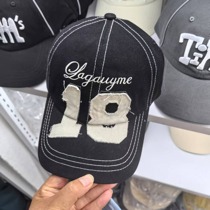 Wholesale Letter duckbill cap, women's casual versatile wide brimmed baseball cap, men's big head circumference, sun shading