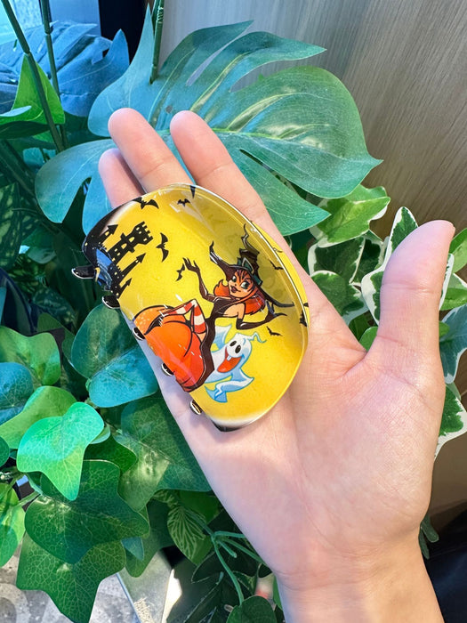 Wholesale Semicircular Shark Clip Witch Print Clip Anime Series Demon Ghost Ponytail Clip  Party Hair Accessories