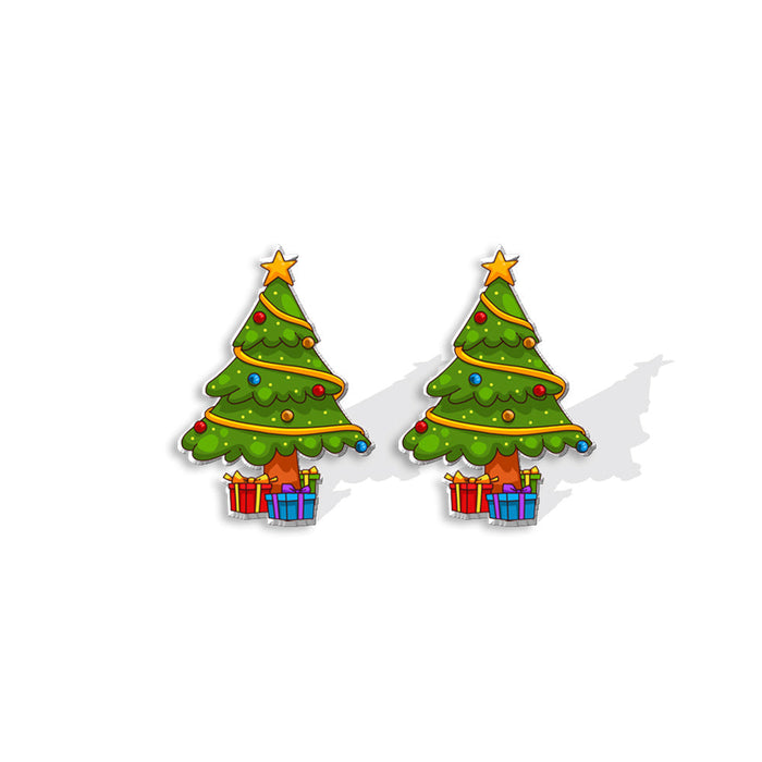 Pendientes al por mayor Galletas de árbol de Navidad JDC-ES-XiANGL081