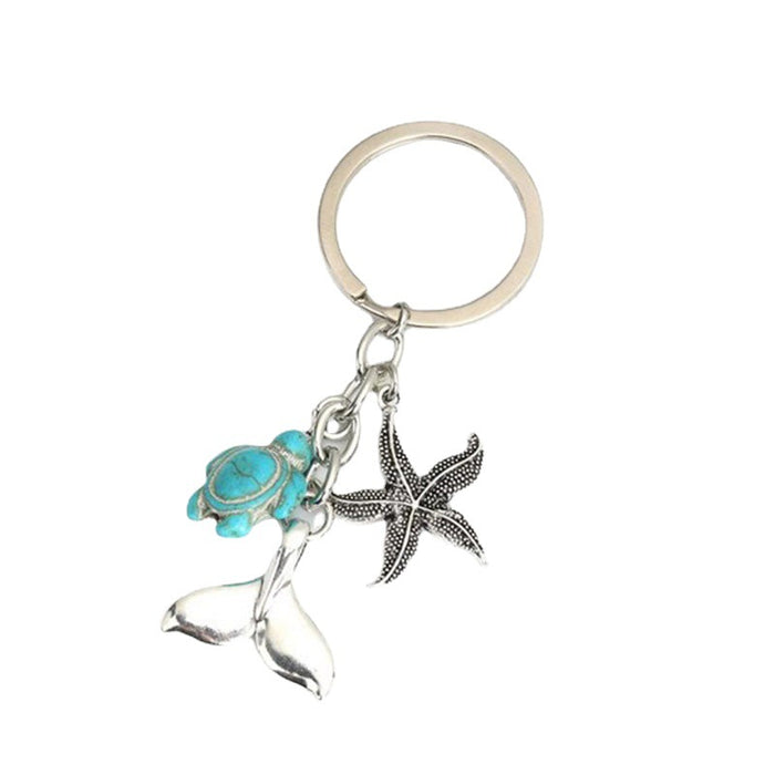 Wholesale Turtle, Starfish, Mermaid Tail Alloy Keychain JDC-KC-JunA001