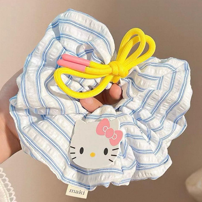 Wholesale Cute blue and white striped  hair scrunchies