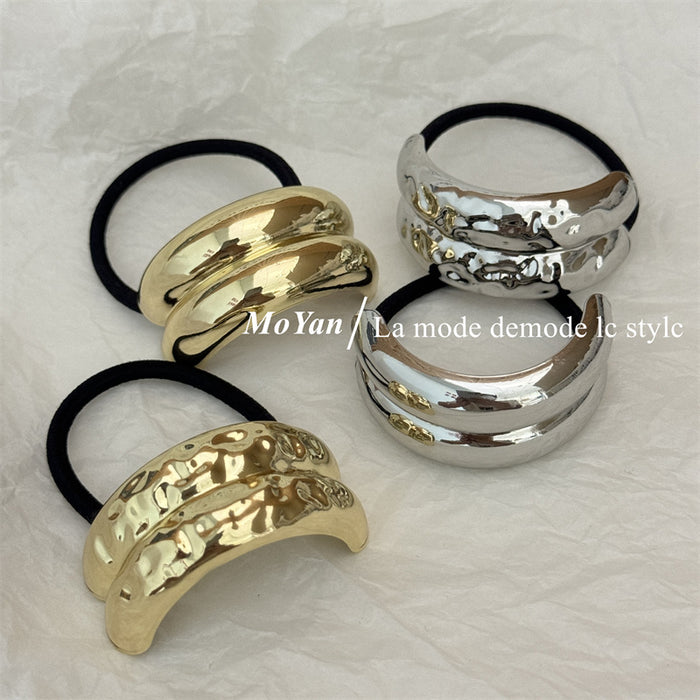 Wholesale Alloy Concave and Convex Elastic Hair Band Geometric Hair Rope Retro Elegant Headband