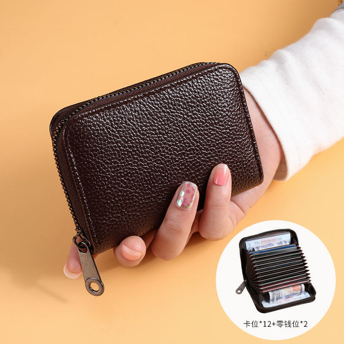 Wholesale Black PU Zip Card Case - Slim Multi-Slot Daily Matching Chic Fashion Accessory Gift for Women