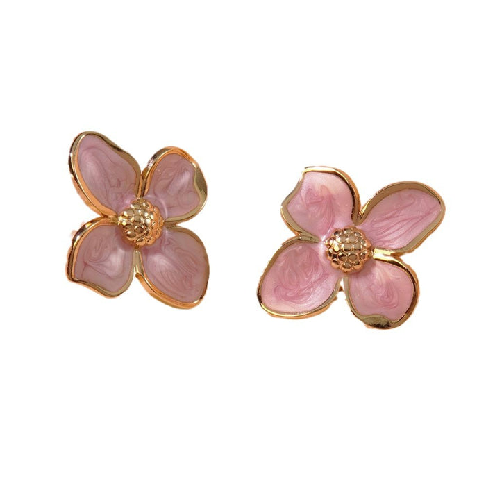 Wholesale Retro Palace Flower Titanium Steel Earrings JDC-ES-JW004