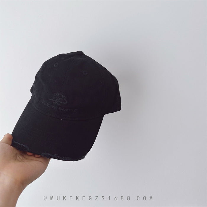 Wholesale Retro vintage distressed baseball cap versatile street racket soft top hat sunshade duckbill cap trendy