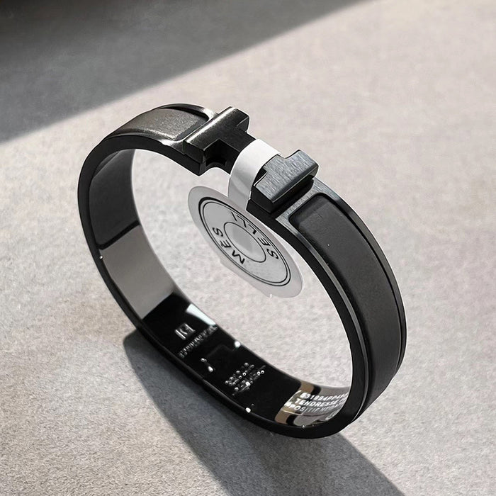 Wholesale Bracelet Bracelet Men's Pure Black Hand Ring Matte Buckle Couple Style Bracelet