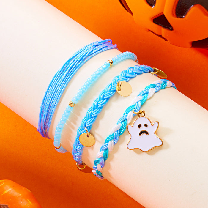Wholesale  Couple Style Woven Bracelet Versatile  Ghost Pumpkin Pendant Set Bracelet