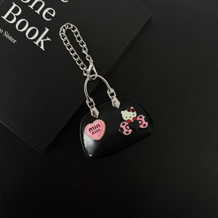 Wholesale Handmade leather small bag keychain