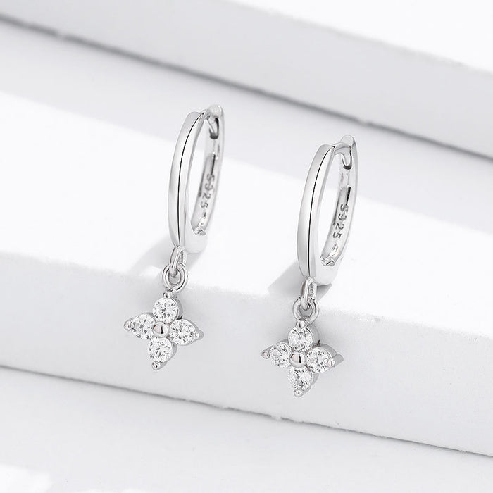 Wholesale Versatile Earrings, Fashionable Full Diamond Earrings, Pure Silver Retro Luxury Earrings