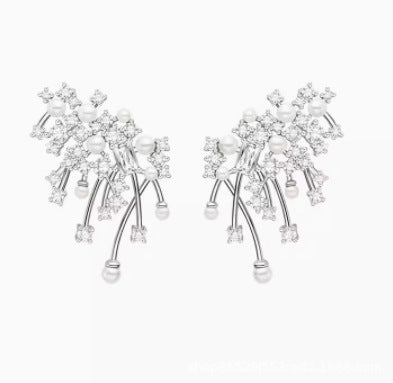 Wholesale Nebula Earrings Light Luxury Elegant Pearl Silver Studs