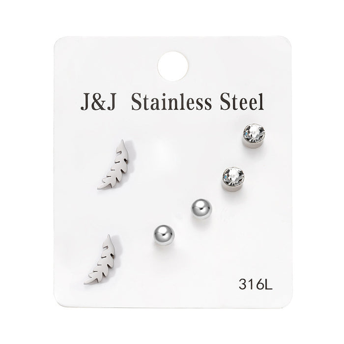 Wholesale Heart Diamond Combination Card Earrings Set Earrings