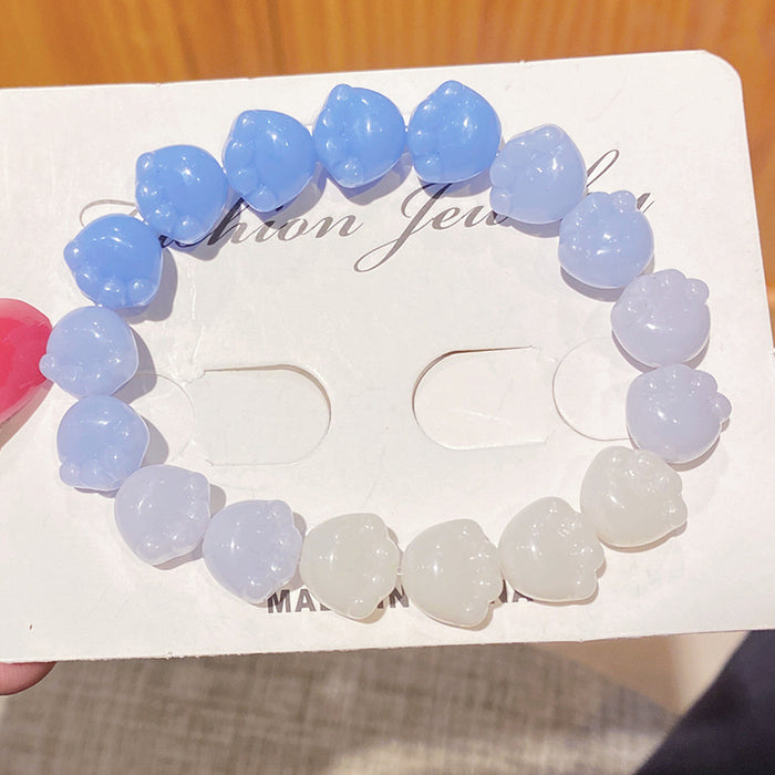 Wholesale Cute Large Resin Cat Claw Bead Bracelet Student Gift MOQ≥2