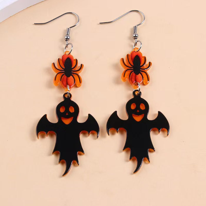 Wholesale  Series Earrings Dark Skull Heart-shaped Earrings Funny Bat Exaggerated Earrings