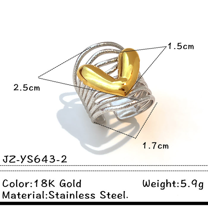 Wholesale stainless steel wide color-blocking Adjustable rings