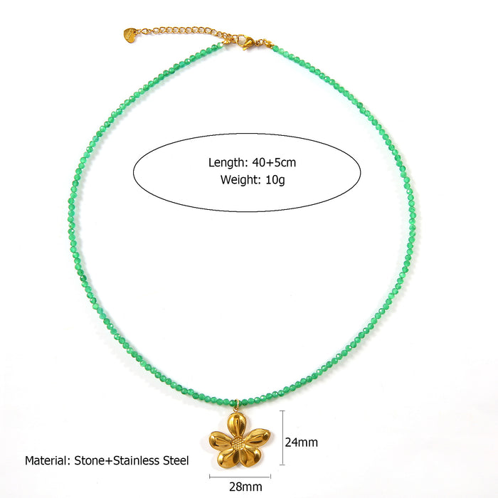 Wholesale New Product Original Design Natural Asbestos Rope Necklace with Stainless Steel Small Fish Pendant Exquisite Handmade Design