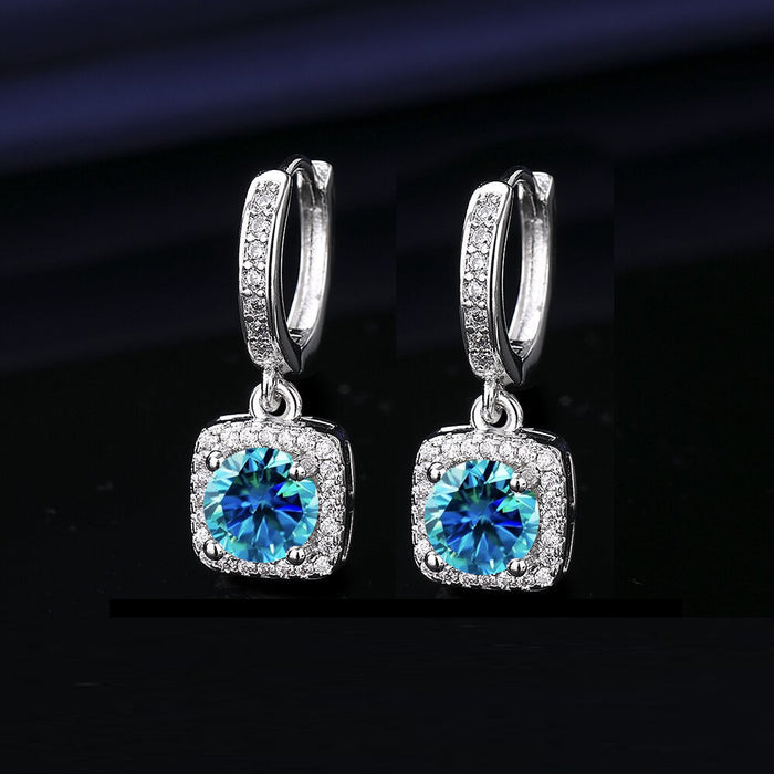 Wholesale  Princess Square Simulated Moissanite Stud Earrings Fashion Accessory Gift for Resale