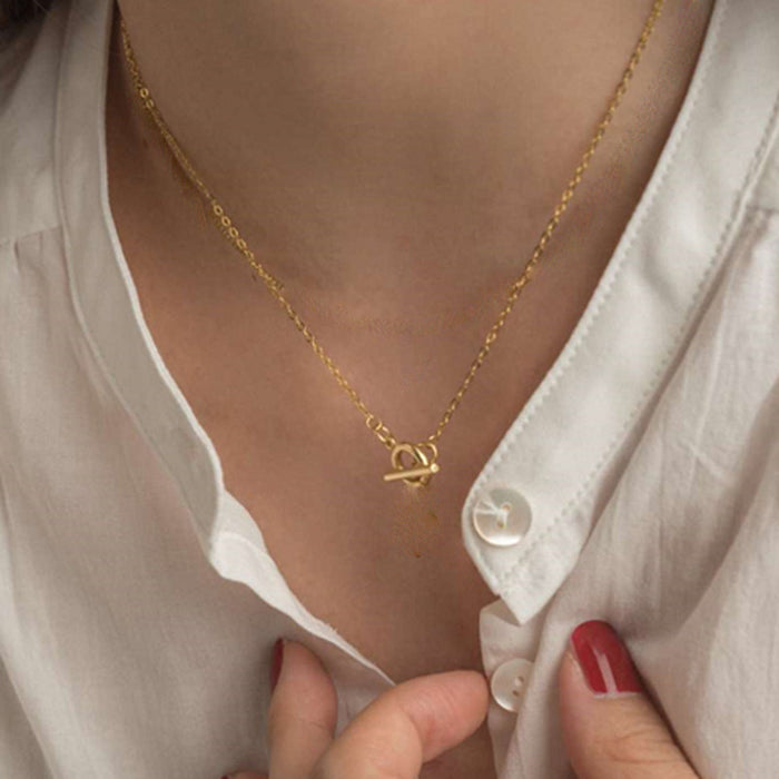 Wholesale Gold-Tone OT Clasp Stainless Steel Necklace