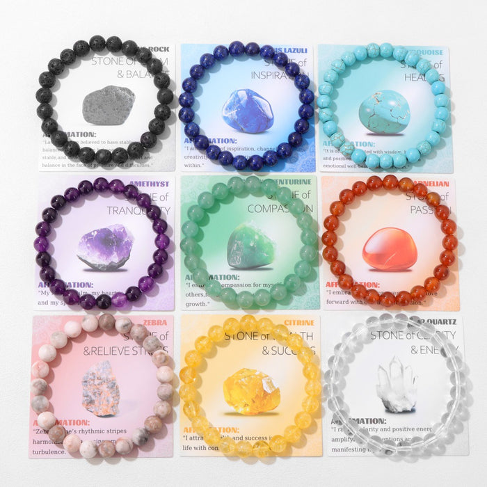 Wholesale 8mm stone bead bracelet with elastic cord a new design for couples