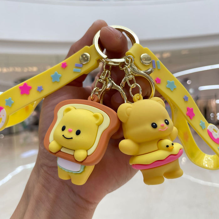Wholesale Keychain cartoon teddy bear pendant backpack bag car ornament