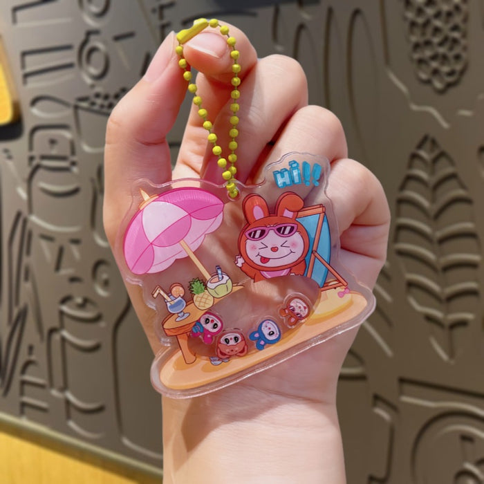 Wholesale Acrylic rocking keychain cute cartoon decompression small accessories school bag small pendant