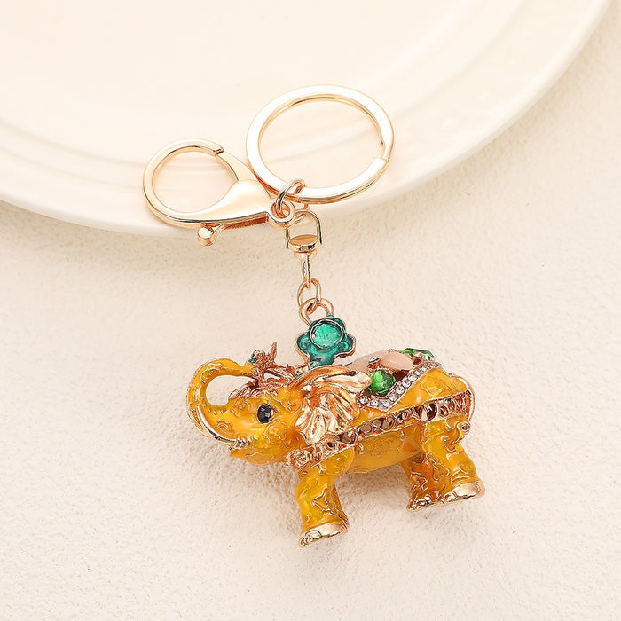 Wholesale Elephant Rhinestone Keychain Decorative Fashion Accessory
