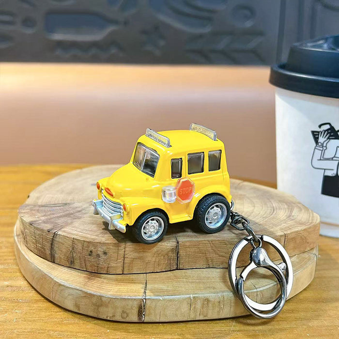 Wholesale Pull-Back Alloy Bus Model Keychain