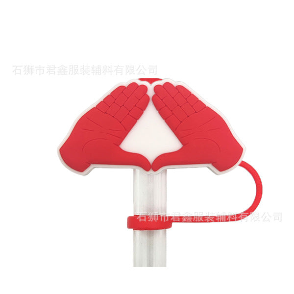 Wholesale 50pcs Red Community Straw Cap  Decorative Dust Plug Straw Cover