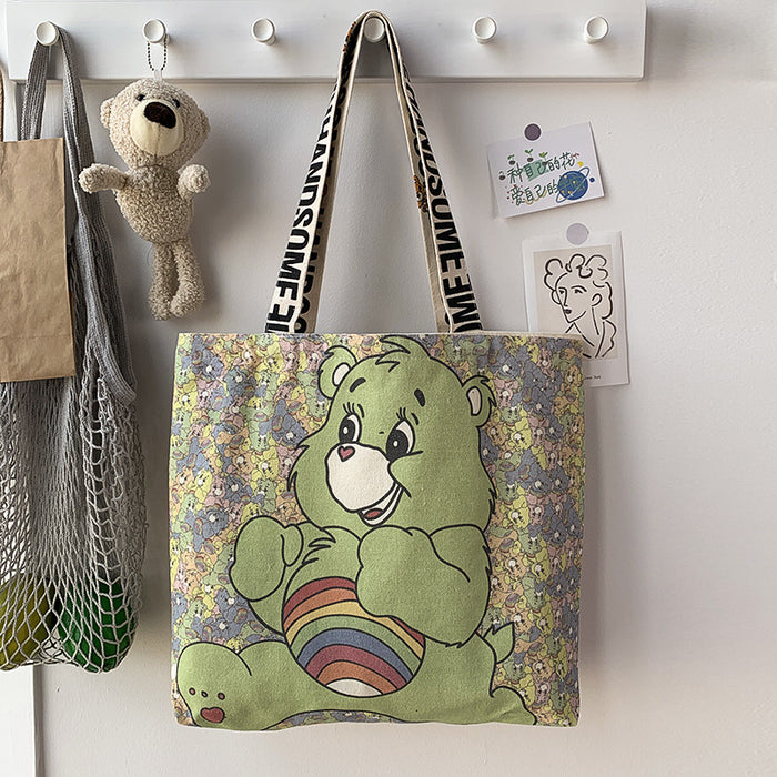 Wholesale New canvas bag, one shoulder, niche artistic, large capacity, cute student handbag