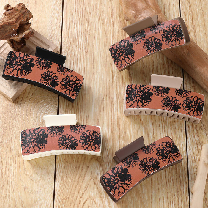 Wholesale Red Black Five flower square Hair Clips