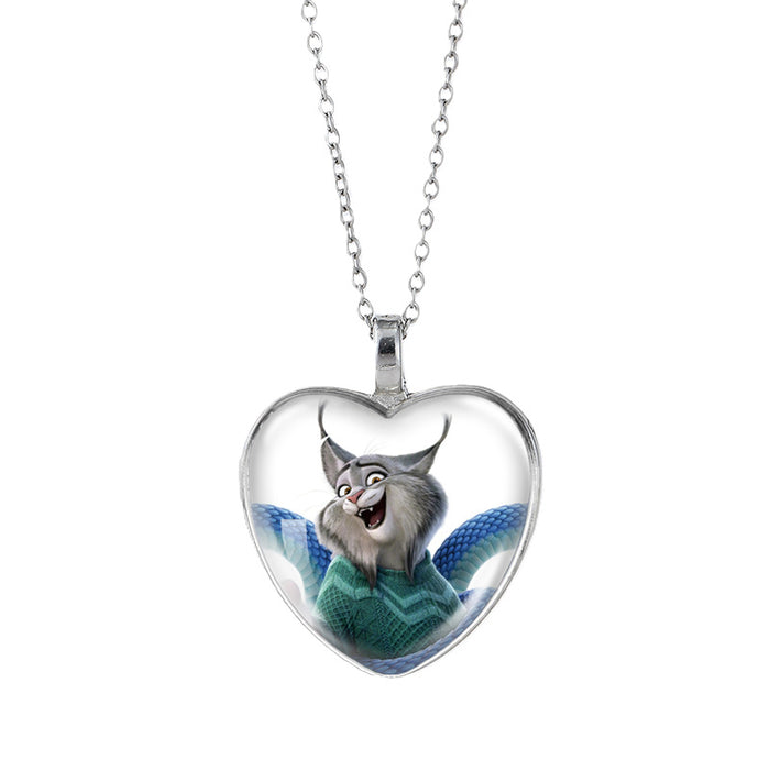 Wholesale Time Gem Heart Necklaces Pendant Sweater Chain Couple Gift