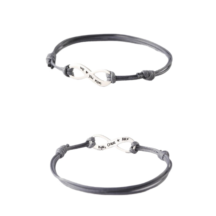 Wholesale Stainless steel plated adjustable hand rope set, wax rope braided hand rope set