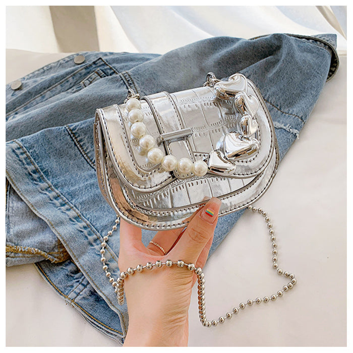 Wholesale Mini small bag, high-end texture diagonal bag, fashionable glossy chain shoulder bag