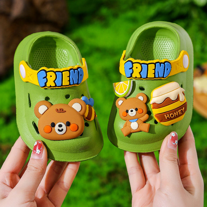 Wholesale Girls'  Croc Shoes Beach Shoes Indoor Breathable Anti-Slip Soft Children' s Sandals