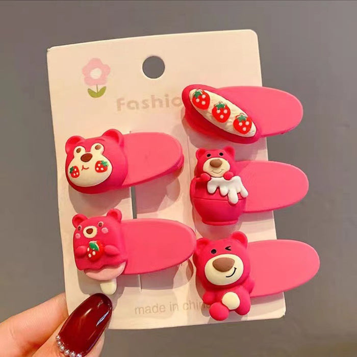 Wholesale Strawberry Bear Hair Clip - Stylish Cartoon Resin Hair Accessory for Everyday Styling Gift