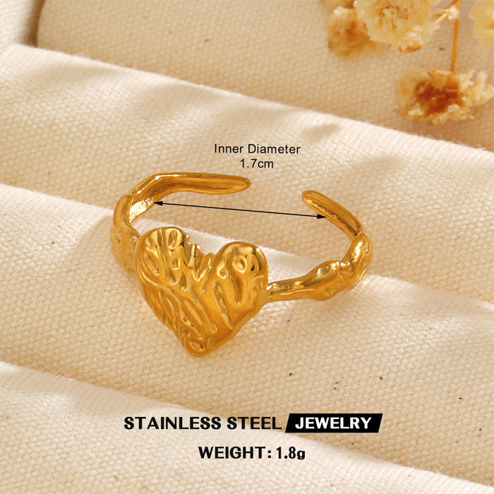 Wholesale Women's Adjustable rings Heart-Shaped Stainless steel rings