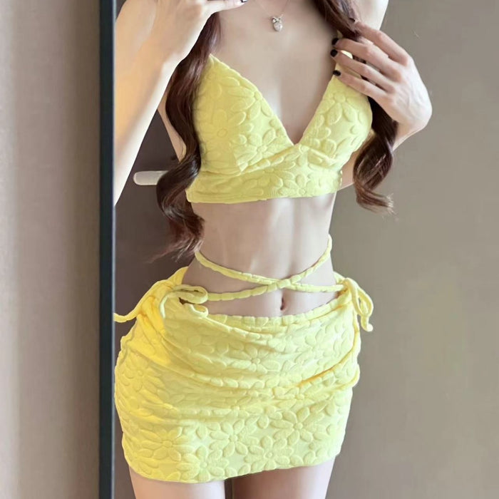 Wholesale Swimsuit split three piece set, beach vacation, hot spring soaking, sexy bikini