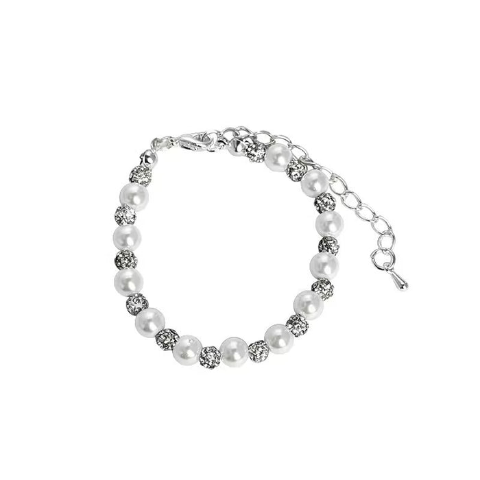 Wholesale Pearl Silver Beaded Bracelet Fresh Style Student's Bracelet