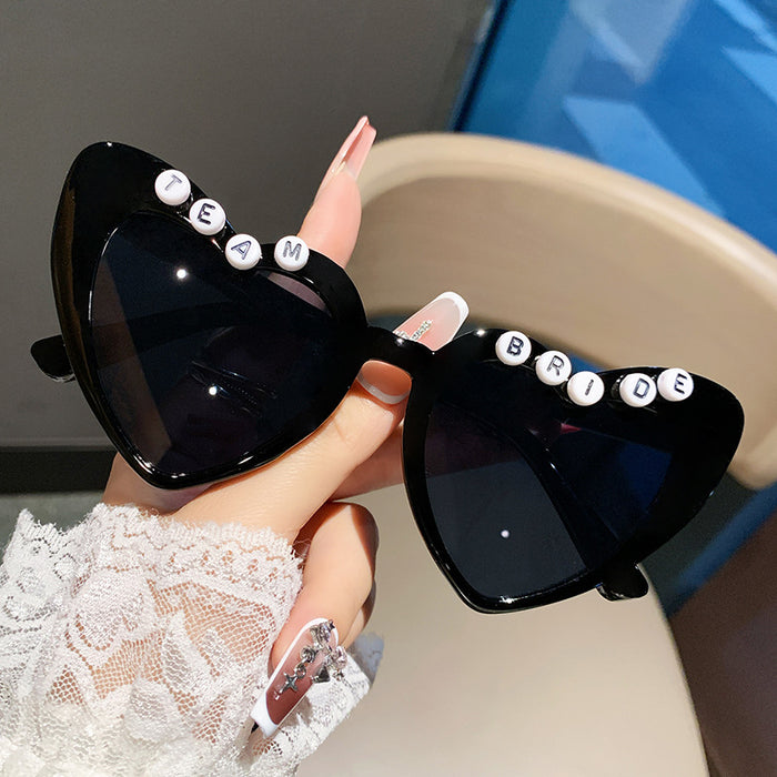 Wholesale Amazon Letter Peach Heart Sunglasses Sunglasses Glasses
