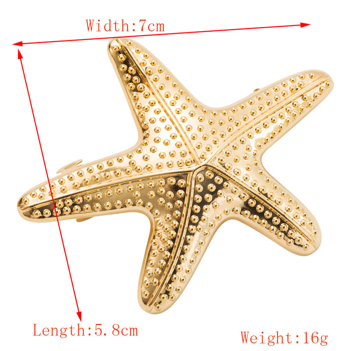 Wholesale Metallic Spring Clip Simple Starfish High-Feeling Hairpin for Women