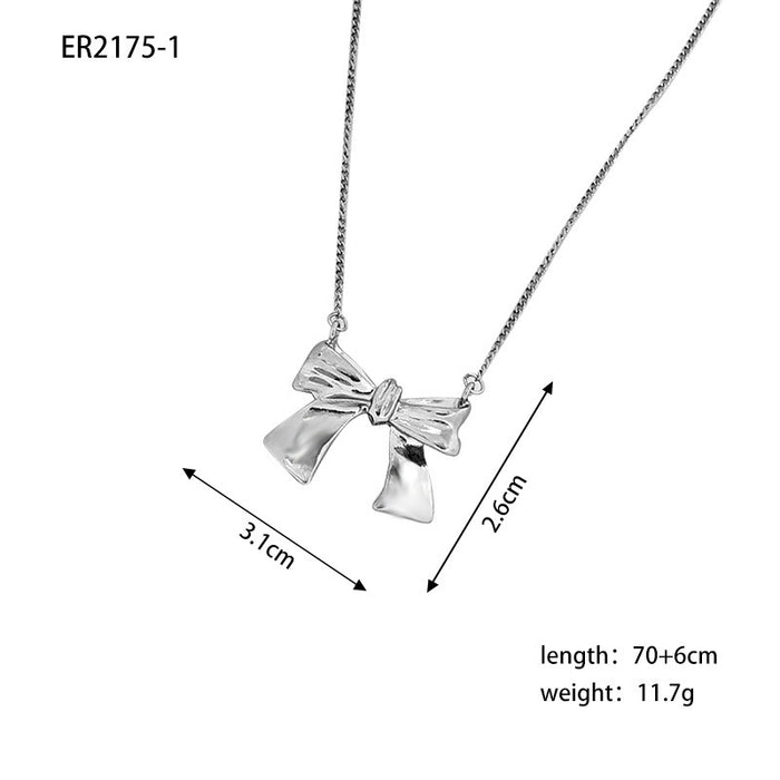Wholesale saddle shape alloy necklace all-match accessories bow long