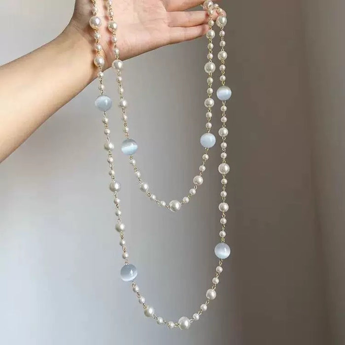 Wholesale Fashion Alloy Flower Long Chain Necklace Trendy Jewelry Accessory Gift