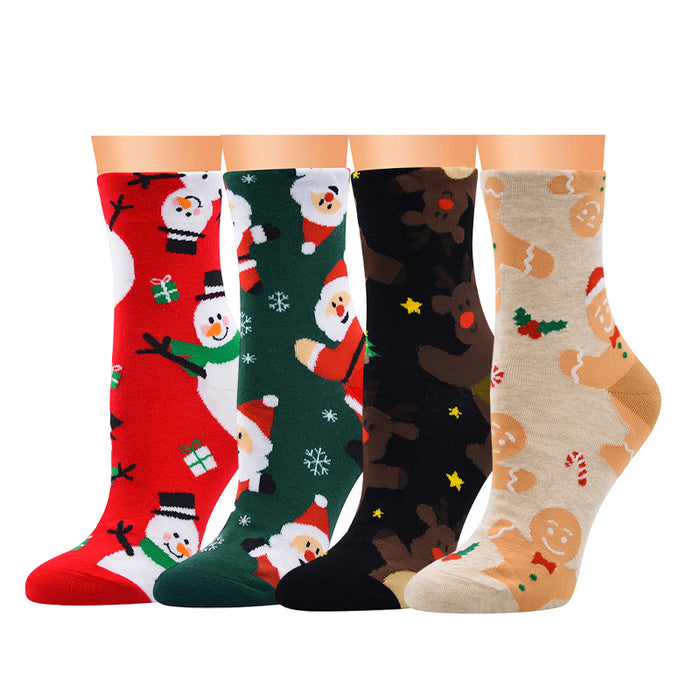 Wholesale cartoon Christmas socks Christmas socks elk mid-calf socks Christmas