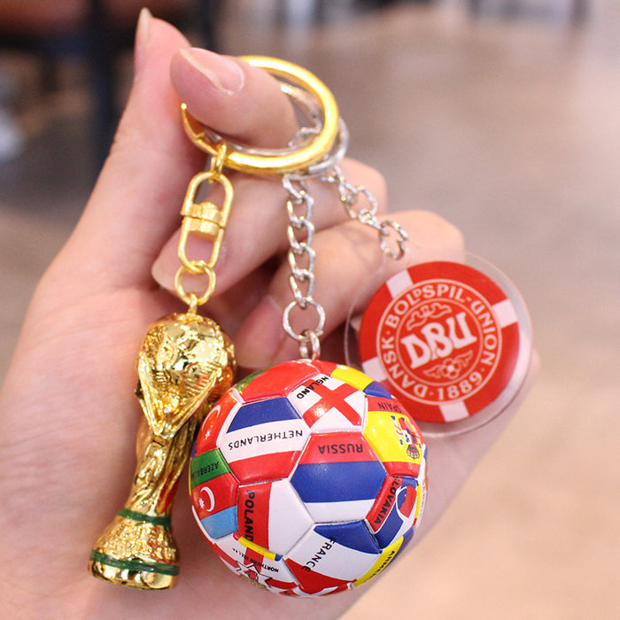 Wholesale Football Acrylic Car Keychain Pendant Gift for Fans